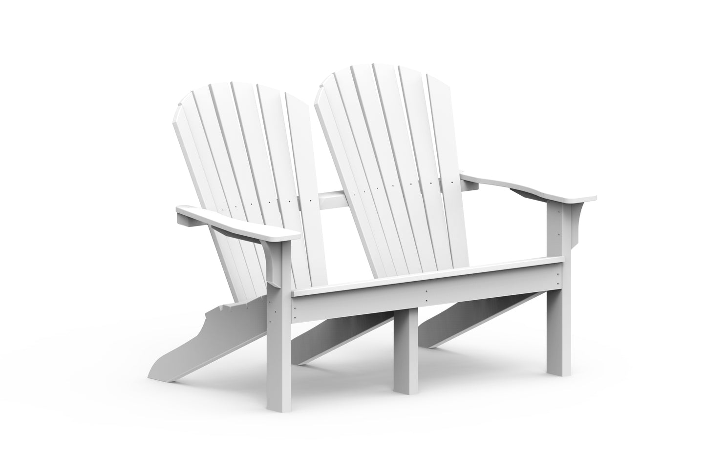 Seaside Casual Recycled Plastic Adirondack Shellback Love Seat - LEAD TIME TO SHIP 2 TO 4 WEEKS