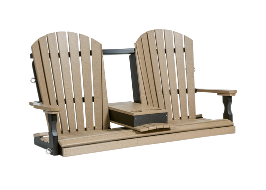 Leisure Lawns Amish Made Recycled Plastic 5' Adirondack Porch Swing w/ Flip down Center Console Model # 352 - LEAD TIME TO SHIP 6 WEEKS OR LESS