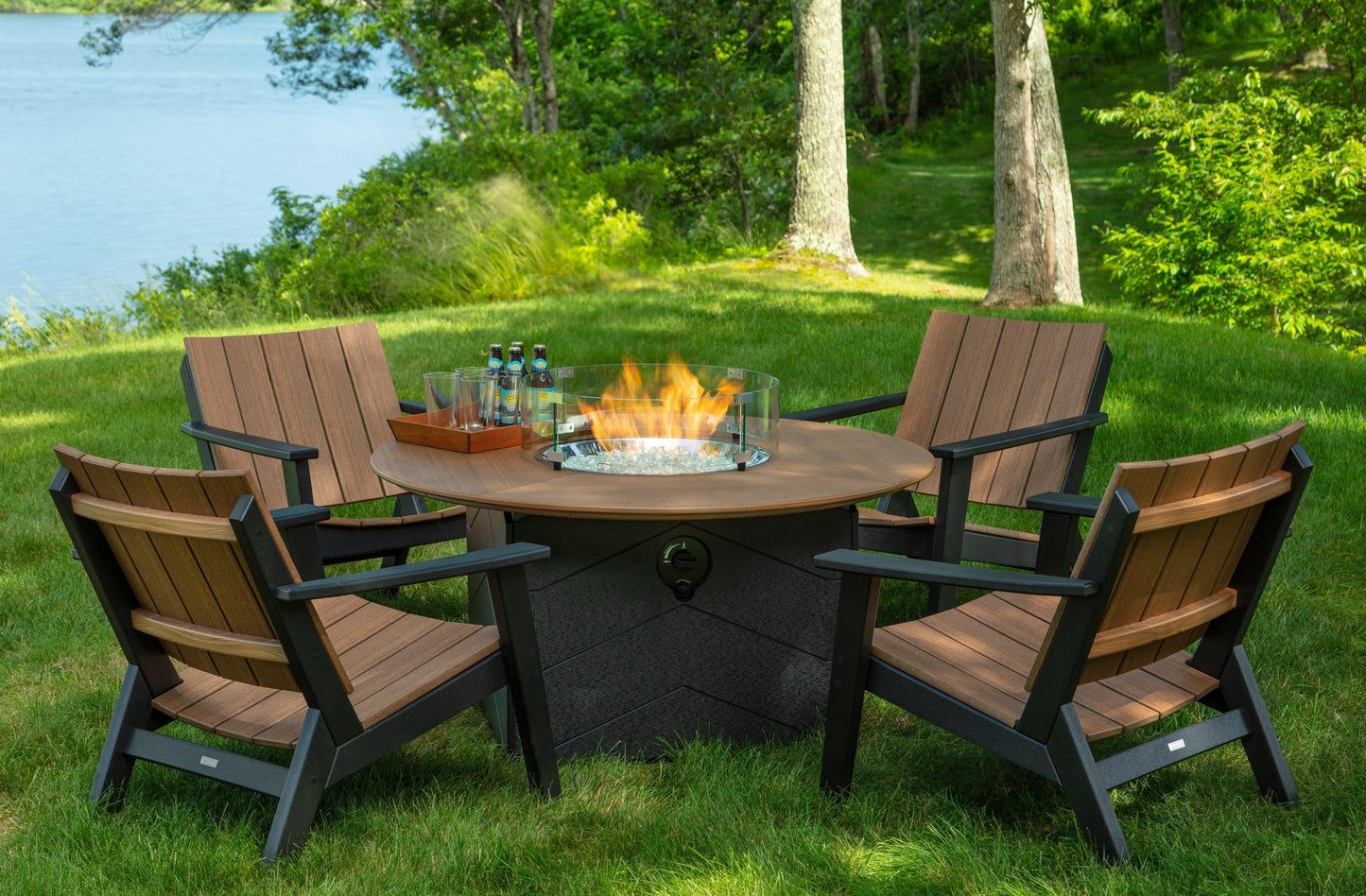 Seaside Casual Recycled Plastic Aura 50" Round Fire Table - LEAD TIME TO SHIP 2 TO 4 WEEKS