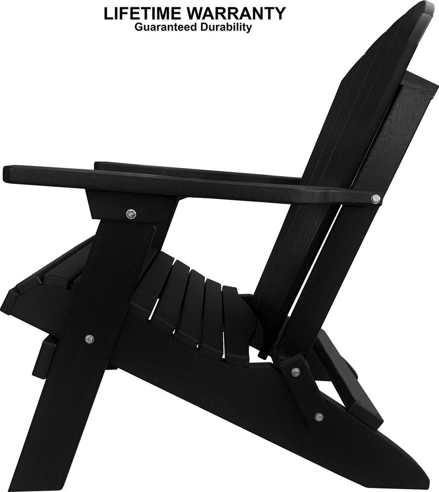 Patio Surplus® Recycled Plastic King Size Folding Adirondack Chair (LIFETIME WARRANTY) - LEAD TIME TO SHIP 2 TO 3 BUSINESS DAYS