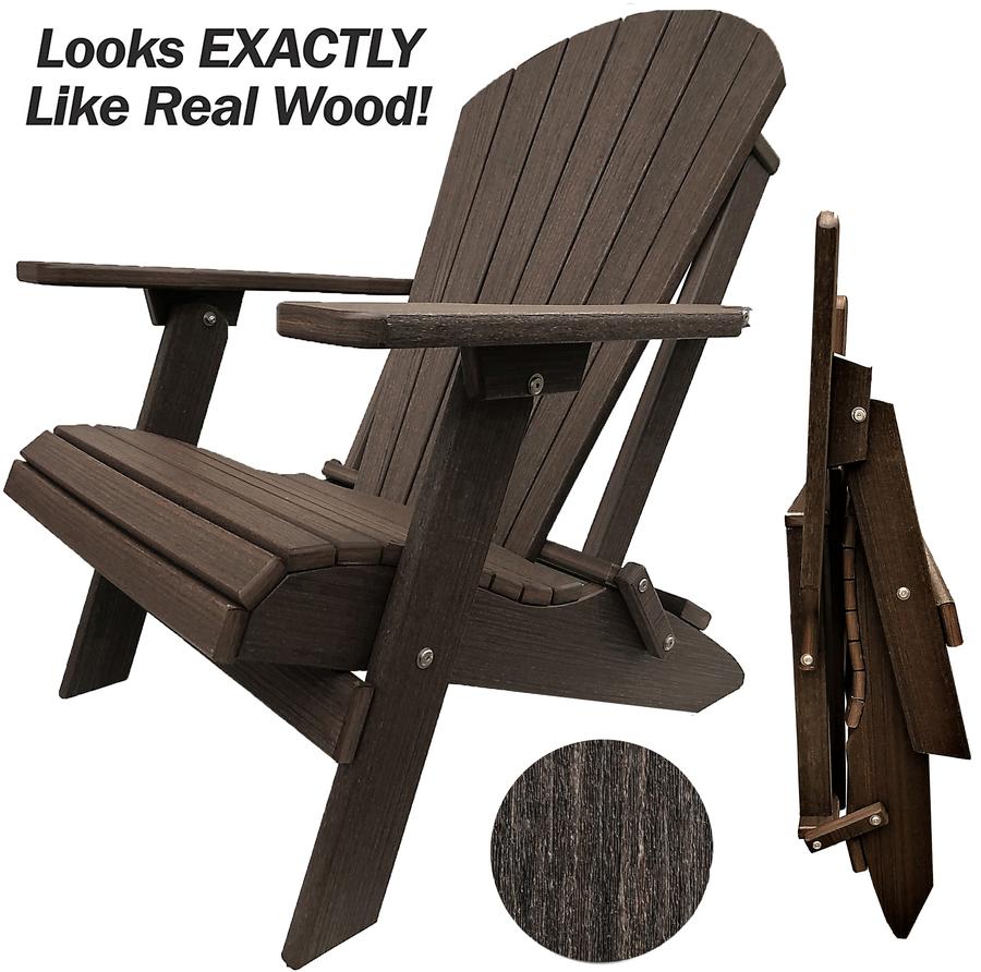 Patio Surplus® Recycled Plastic King Size Folding Adirondack Chair (LIFETIME WARRANTY) - LEAD TIME TO SHIP 2 TO 3 BUSINESS DAYS