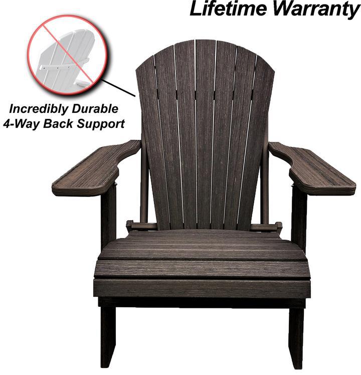 Patio Surplus® Recycled Plastic King Size Folding Adirondack Chair (LIFETIME WARRANTY) - LEAD TIME TO SHIP 2 TO 3 BUSINESS DAYS