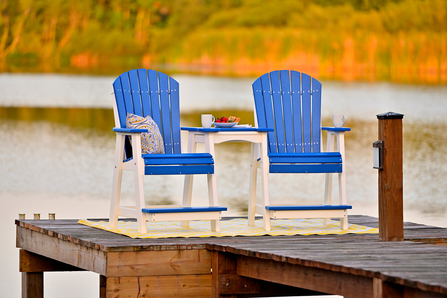 LuxCraft Recycled Plastic Balcony Chair Tete-a-Tete Connecting Table ONLY  (chairs sold separately)  - LEAD TIME TO SHIP 7 BUSINESS DAYS OR LESS