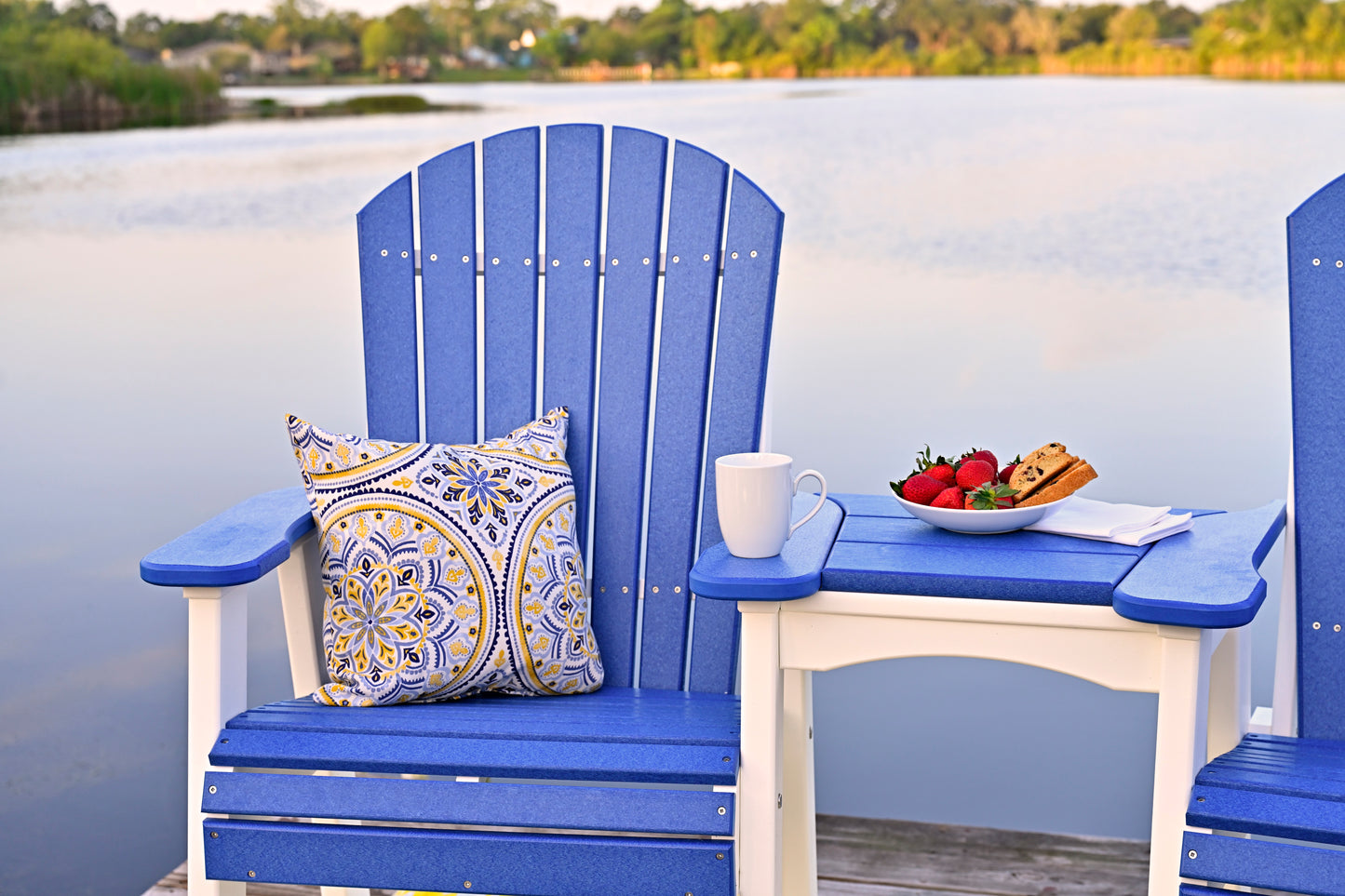 LuxCraft Recycled Plastic Balcony Chair Tete-a-Tete Connecting Table ONLY  (chairs sold separately)  - LEAD TIME TO SHIP 7 BUSINESS DAYS OR LESS