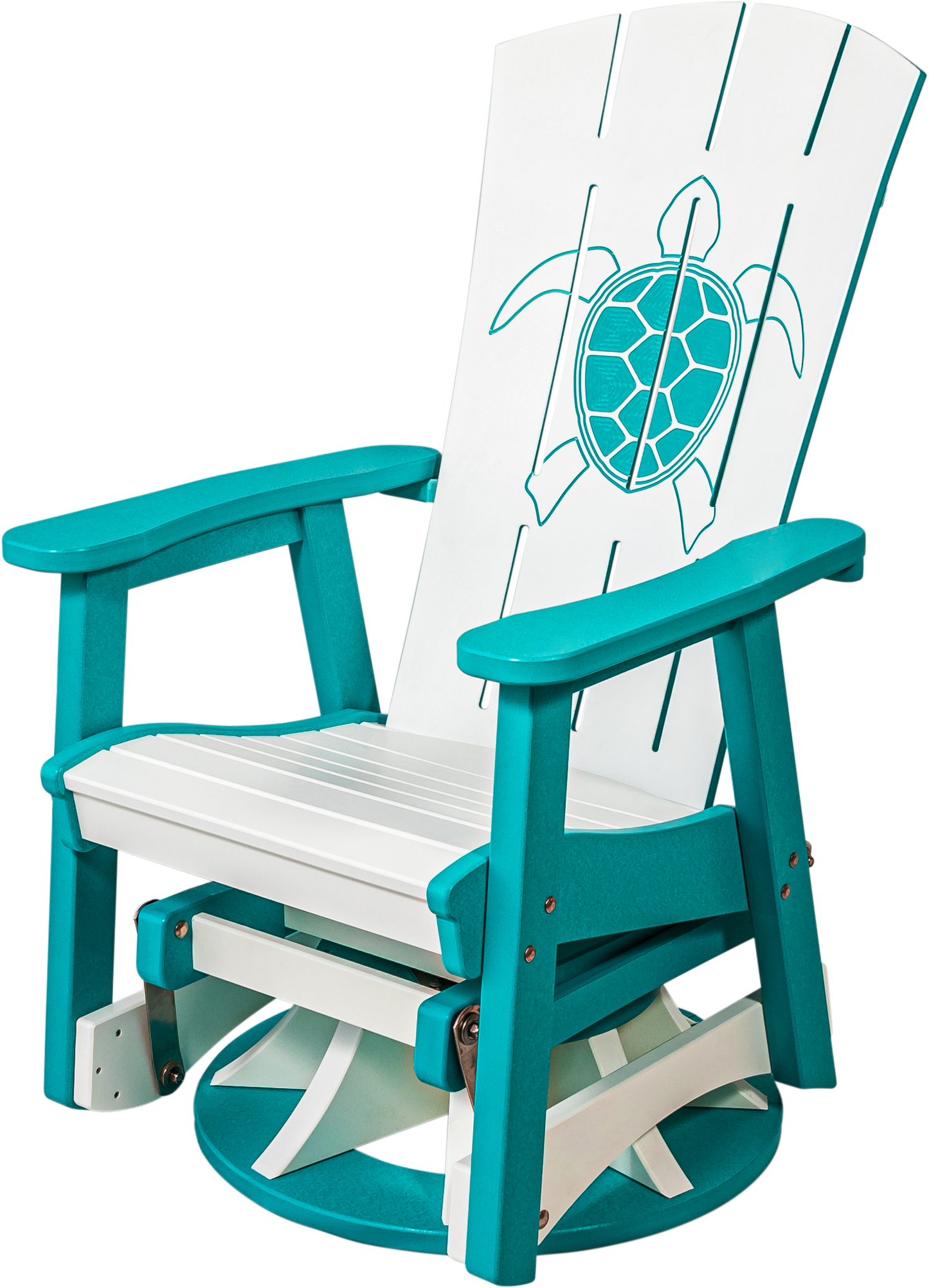 Beaver Dam Woodworks Bayside Turtle Design Swivel Glider - LEAD TIME TO SHIP 4 WEEKS OR LESS