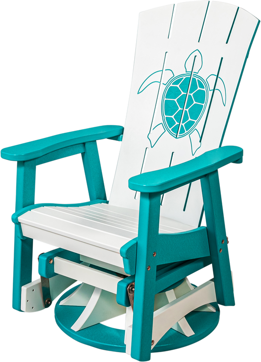 Beaver Dam Woodworks Bayside Turtle Design Swivel Glider - LEAD TIME TO SHIP 4 WEEKS OR LESS