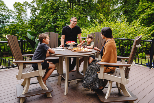 Beaver Dam Outdoor 43" Serenity Round Counter Table Swivel Chair Dining Set (COUNTER HEIGHT)