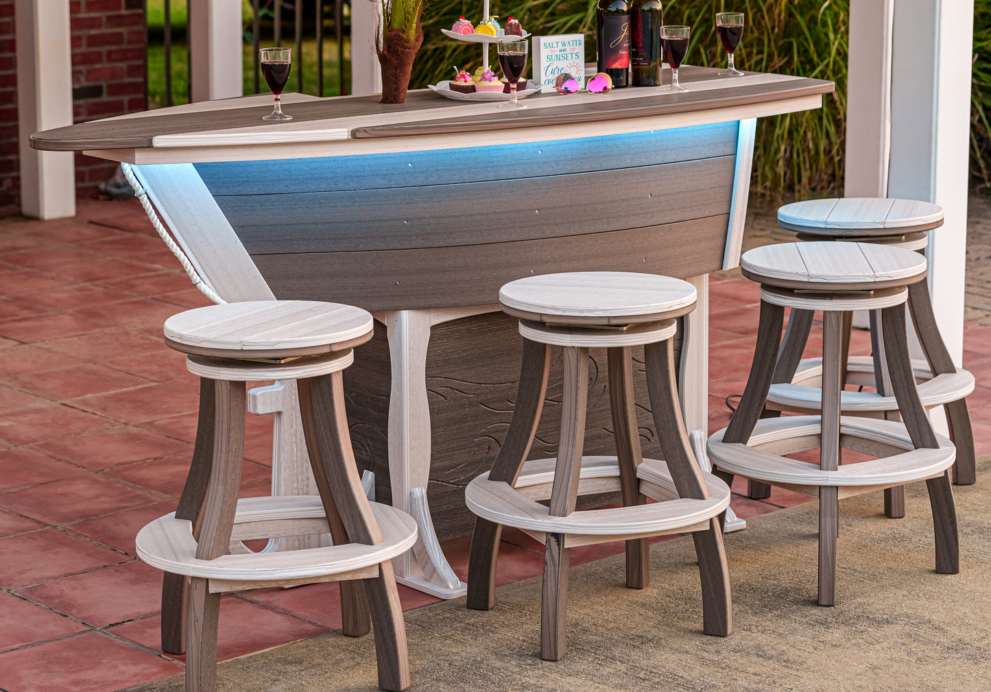 Beaver Dam Outdoor 76"x32"  Anchor Ave Bar Table (BAR HEIGHT) - LEAD TIME TO SHIP 8 WEEKS OR LESS