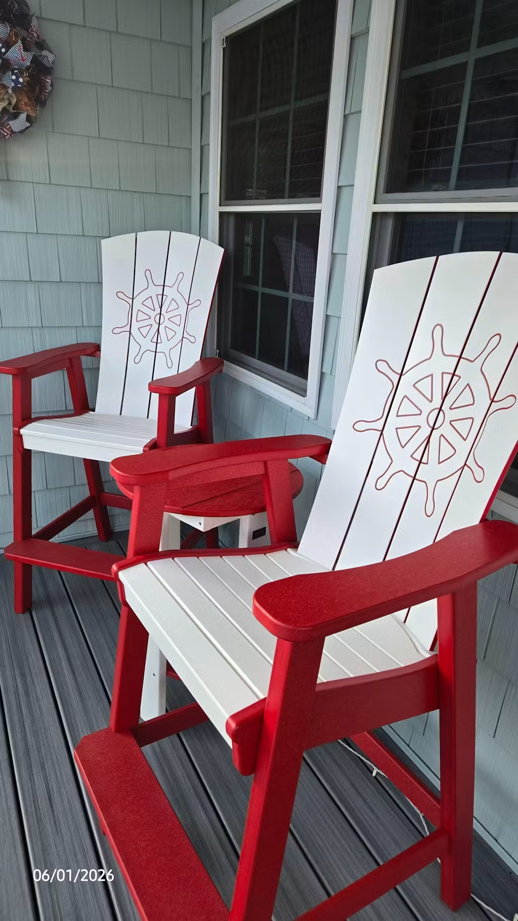 Beaver Dam Outdoor Bayside Ships Wheel Design Bar Chair  (BAR HEIGHT) -  LEAD TIME TO SHIP 4 WEEKS OR LESS - LEAD TIME TO SHIP 8 WEEKS OR LESS
