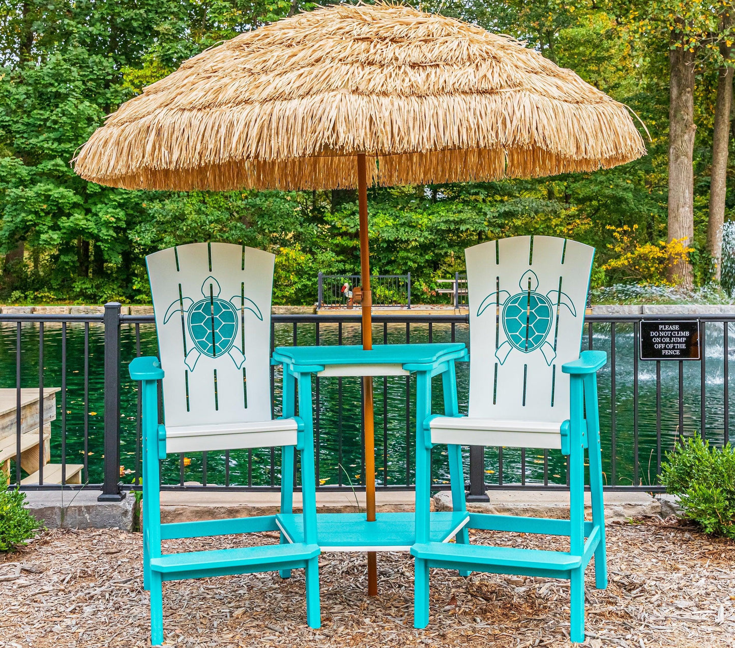 Beaver Dam Outdoor Bayside Turtle Design Bar Chair Set with 2 piece Settee Table (BAR HEIGHT) - LEAD TIME TO SHIP 6 WEEKS OR LESS