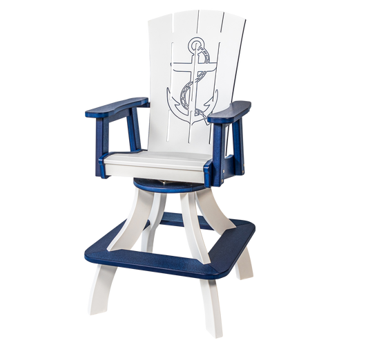 Beaver Dam Woodworks Bayside Anchor Swivel Bar Chair - LEAD TIME TO SHIP 4 WEEKS OR LESS