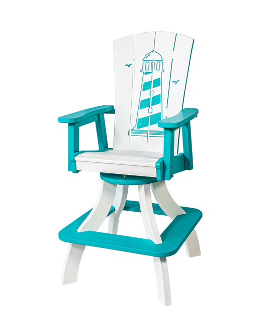 Beaver Dam Woodworks Bayside Lighthouse Swivel Bar Chair - LEAD TIME TO SHIP 4 WEEKS OR LESS