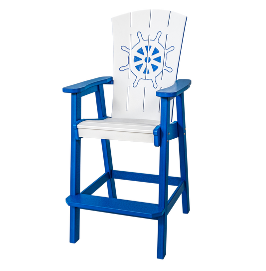 Beaver Dam Woodworks Bayside Ships Wheel Design Bar Chair  (BAR HEIGHT) -  LEAD TIME TO SHIP 4 WEEKS OR LESS