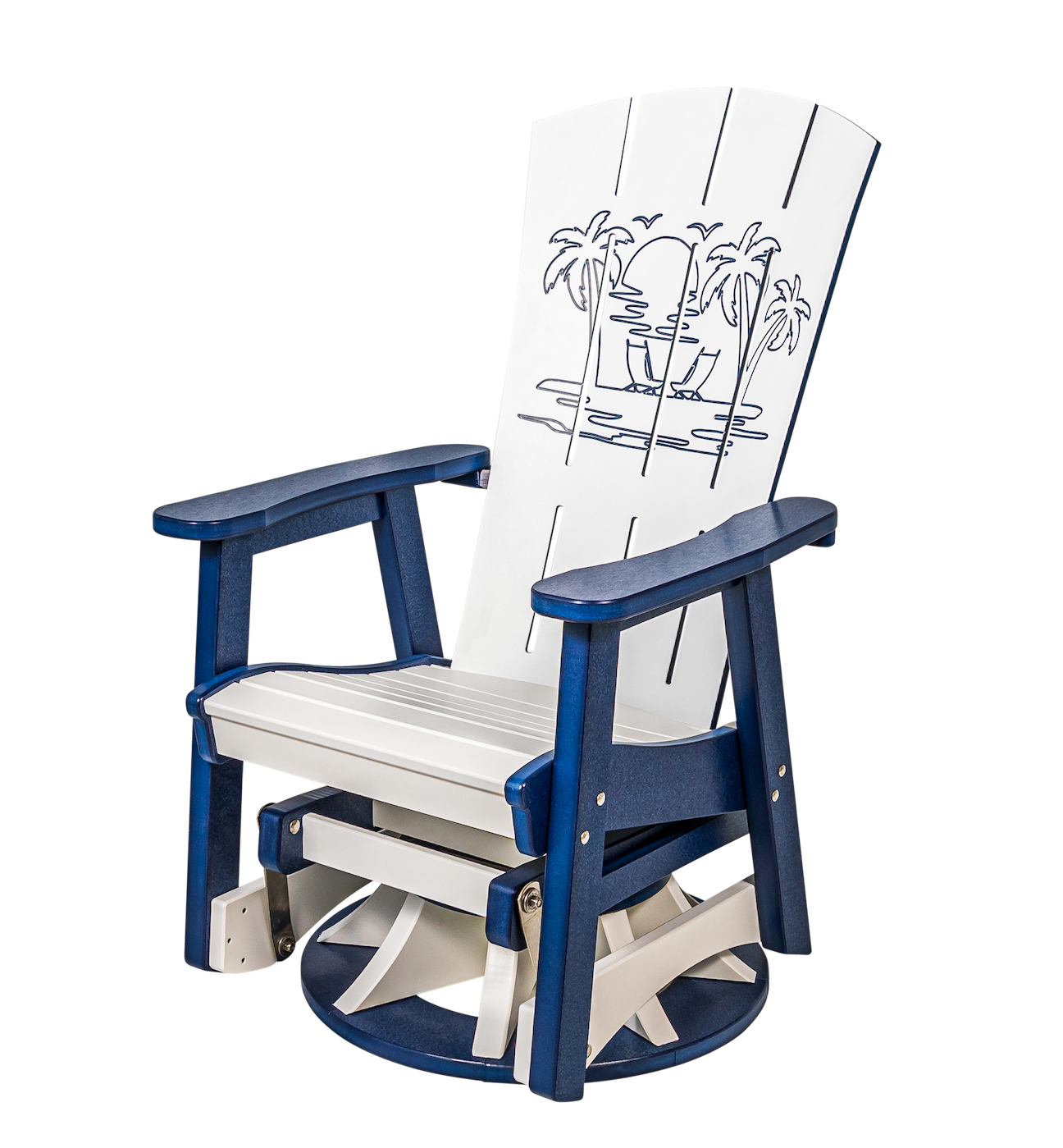 Beaver Dam Woodworks Bayside Sunset Design Swivel Glider - LEAD TIME TO SHIP 4 WEEKS OR LESS
