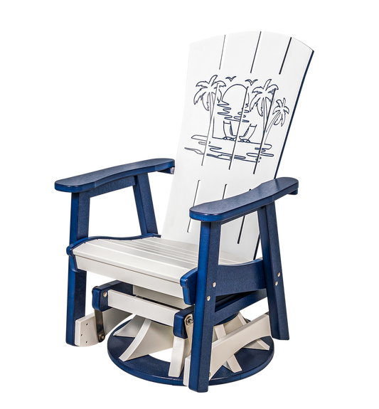 Beaver Dam Woodworks Bayside Sunset Design Swivel Glider - LEAD TIME TO SHIP 4 WEEKS OR LESS