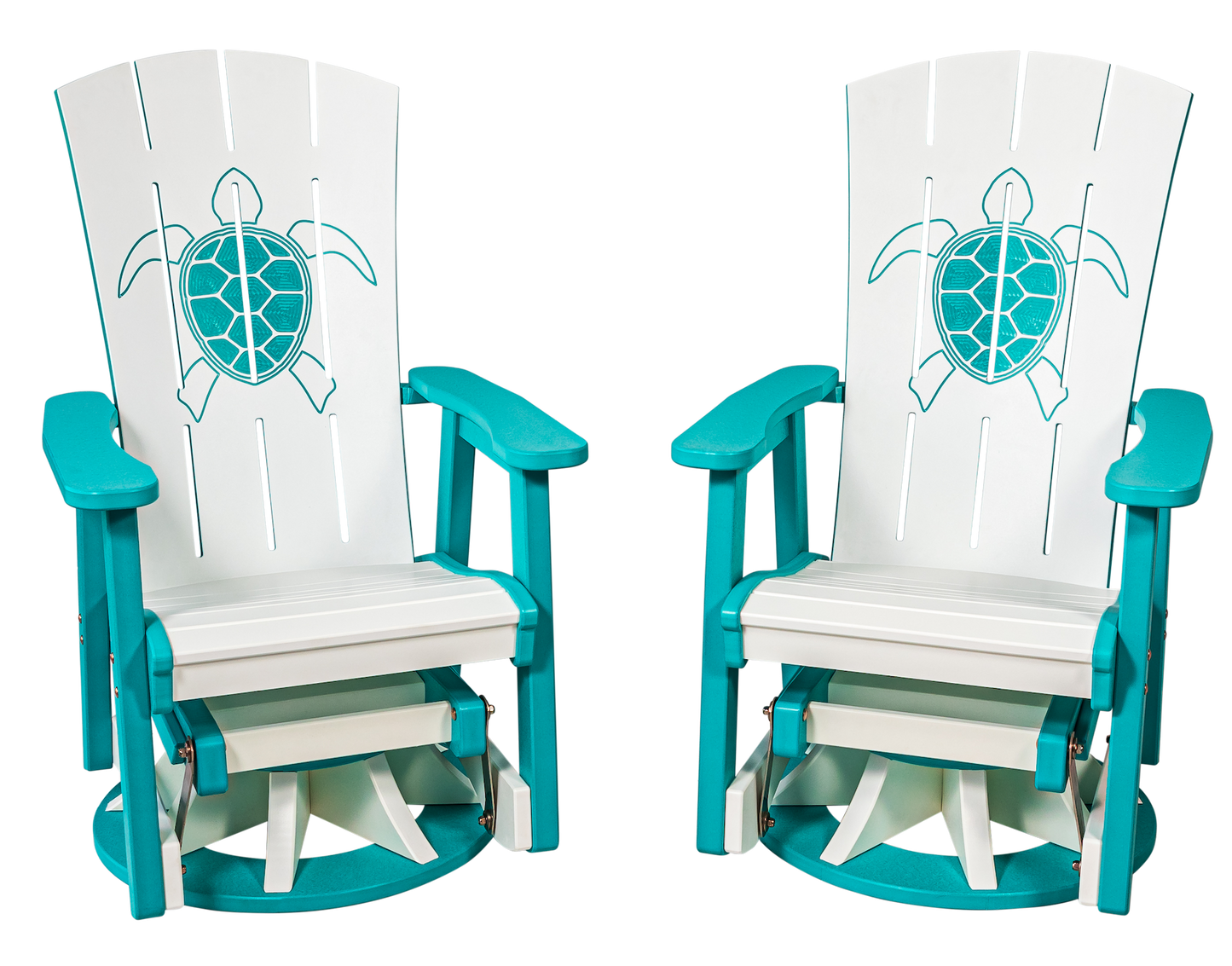 Beaver Dam Woodworks Bayside Turtle Design Swivel Glider - LEAD TIME TO SHIP 4 WEEKS OR LESS