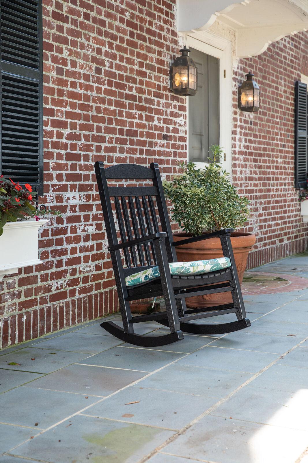 Leisure Lawns Amish Made Recycled Plastic Lumbar Rocking Chair Model #84 - LEAD TIME TO SHIP 4 WEEKS