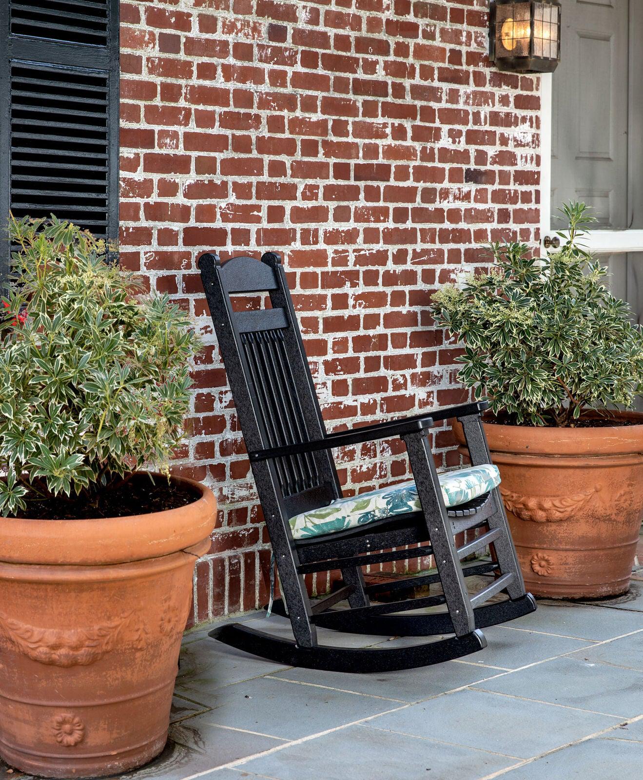 Leisure Lawns Amish Made Recycled Plastic Lumbar Rocking Chair Model #84 - LEAD TIME TO SHIP 4 WEEKS