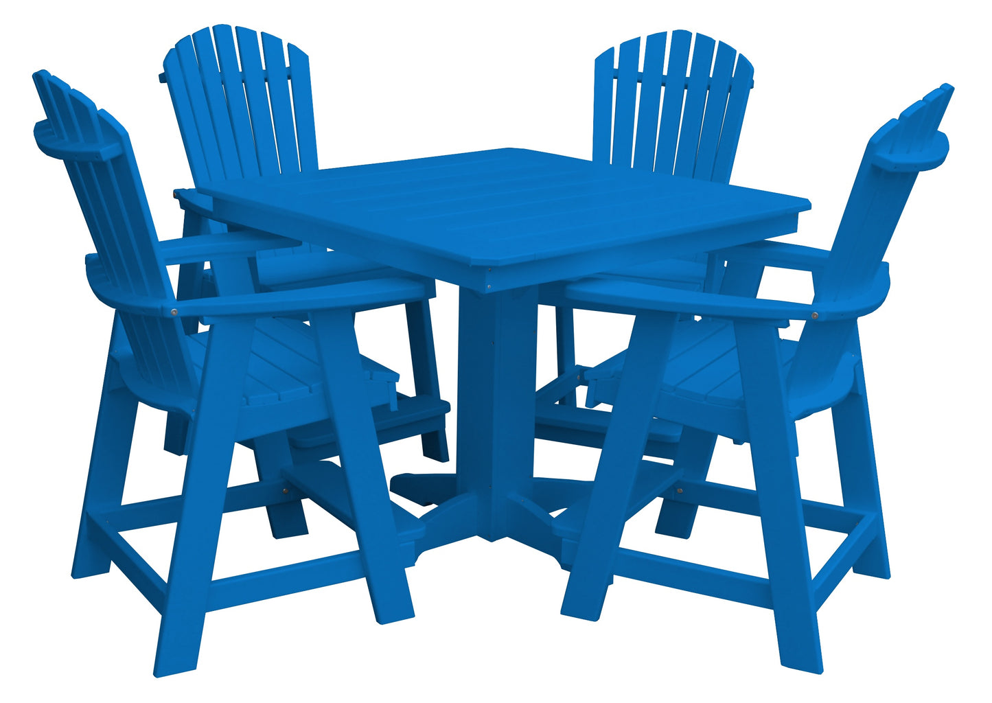 Bryton Park Poly Furniture 44in Fanback Balcony 5 Piece Set (Counter Height) - LEAD TIME TO SHIP 10 BUSINESS DAYS