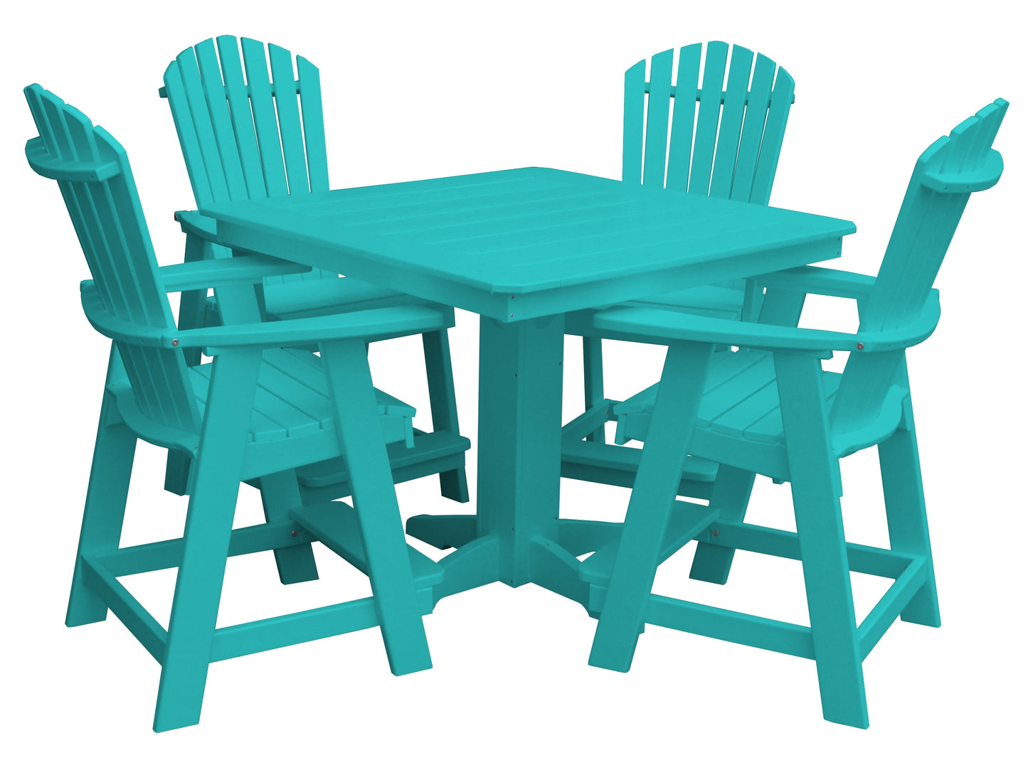 Bryton Park Poly Furniture 44in Fanback Balcony 5 Piece Set (Counter Height) - LEAD TIME TO SHIP 10 BUSINESS DAYS