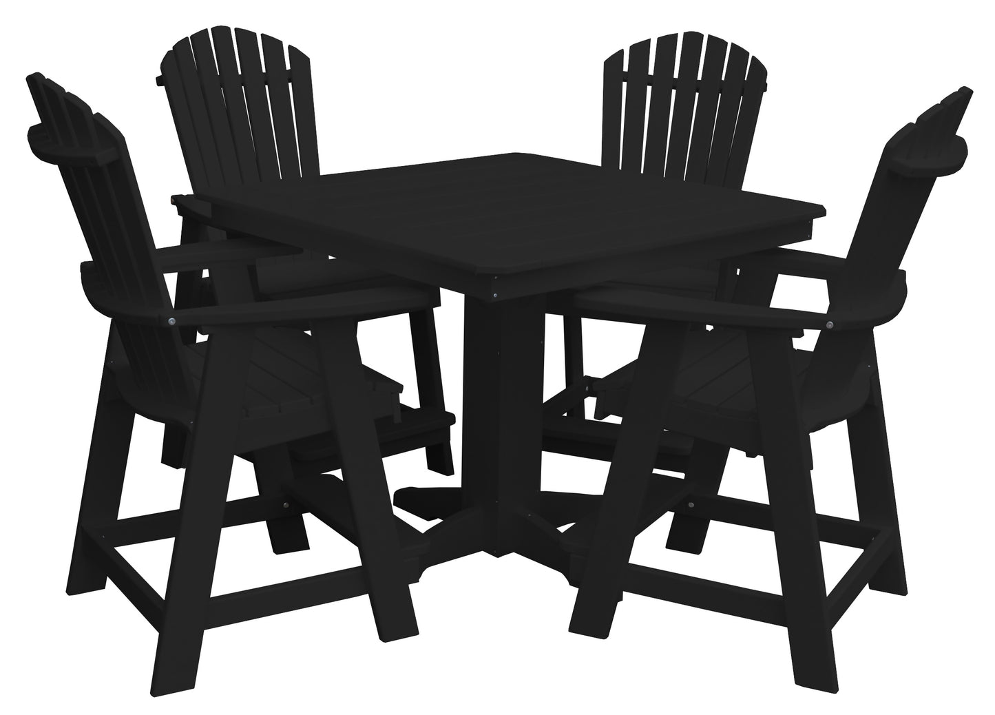 Bryton Park Poly Furniture 44in Fanback Balcony 5 Piece Set (Counter Height) - LEAD TIME TO SHIP 10 BUSINESS DAYS