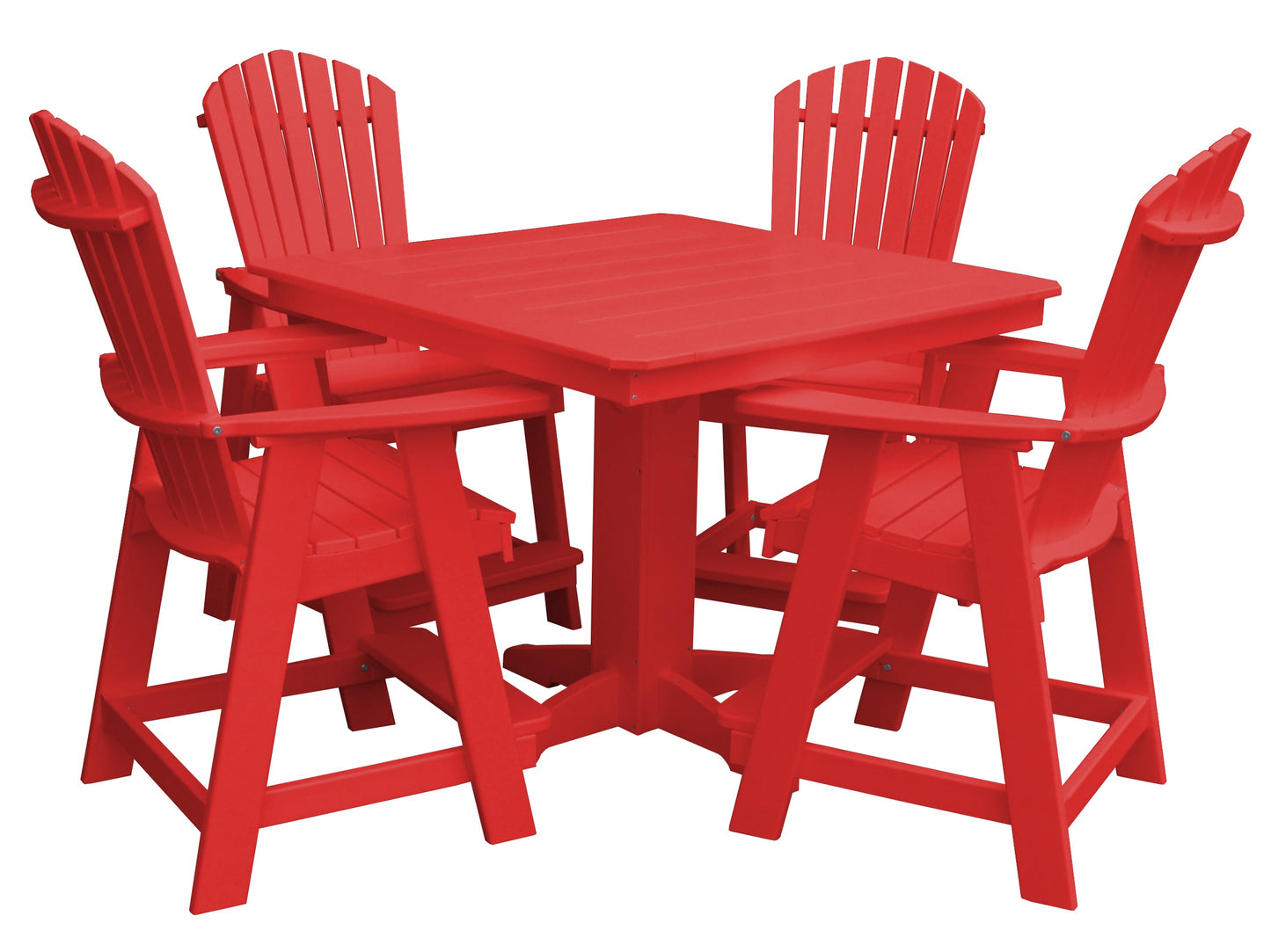 Bryton Park Poly Furniture 44in Fanback Balcony 5 Piece Set (Counter Height) - LEAD TIME TO SHIP 10 BUSINESS DAYS