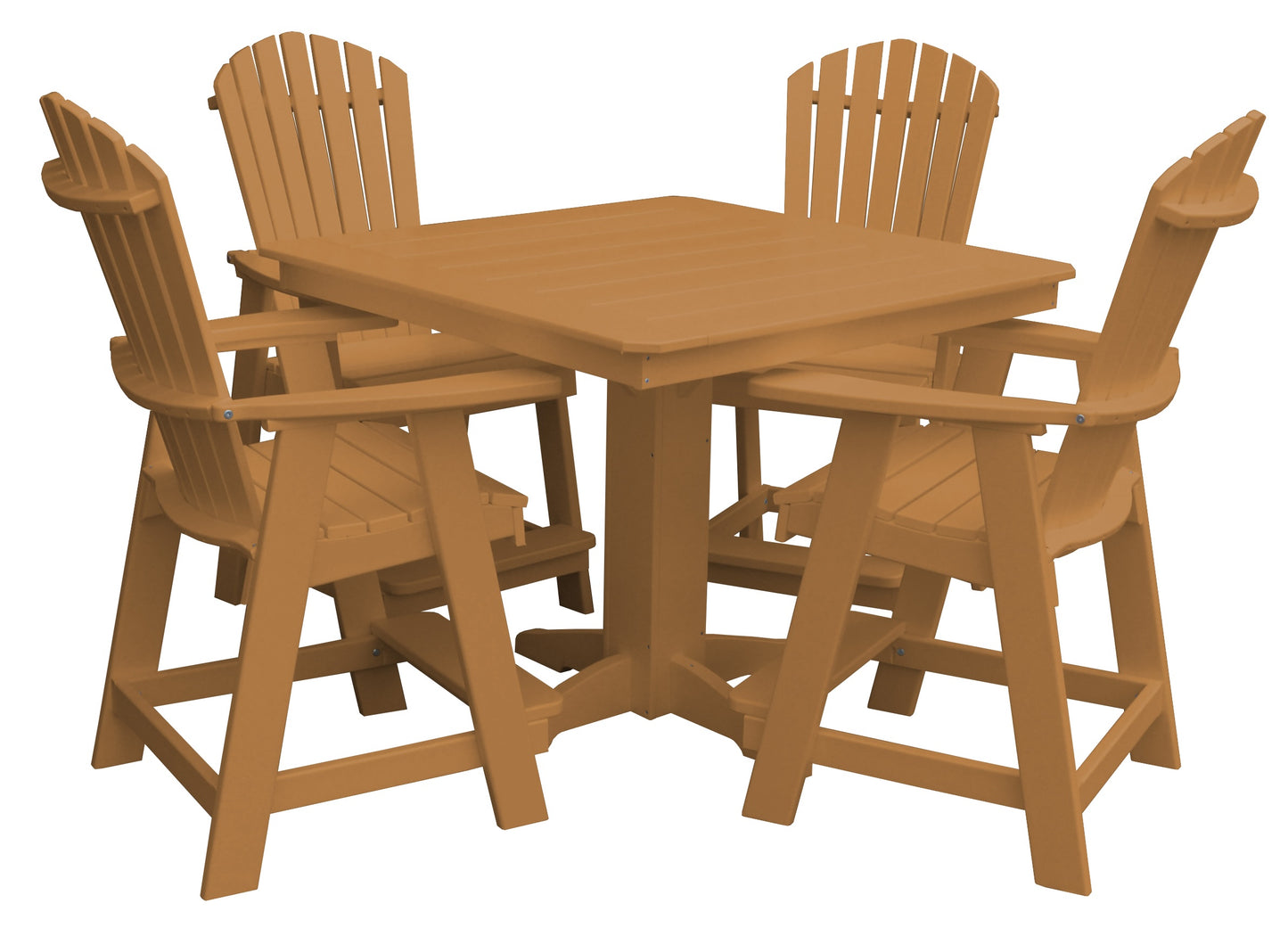 Bryton Park Poly Furniture 44in Fanback Balcony 5 Piece Set (Counter Height) - LEAD TIME TO SHIP 10 BUSINESS DAYS