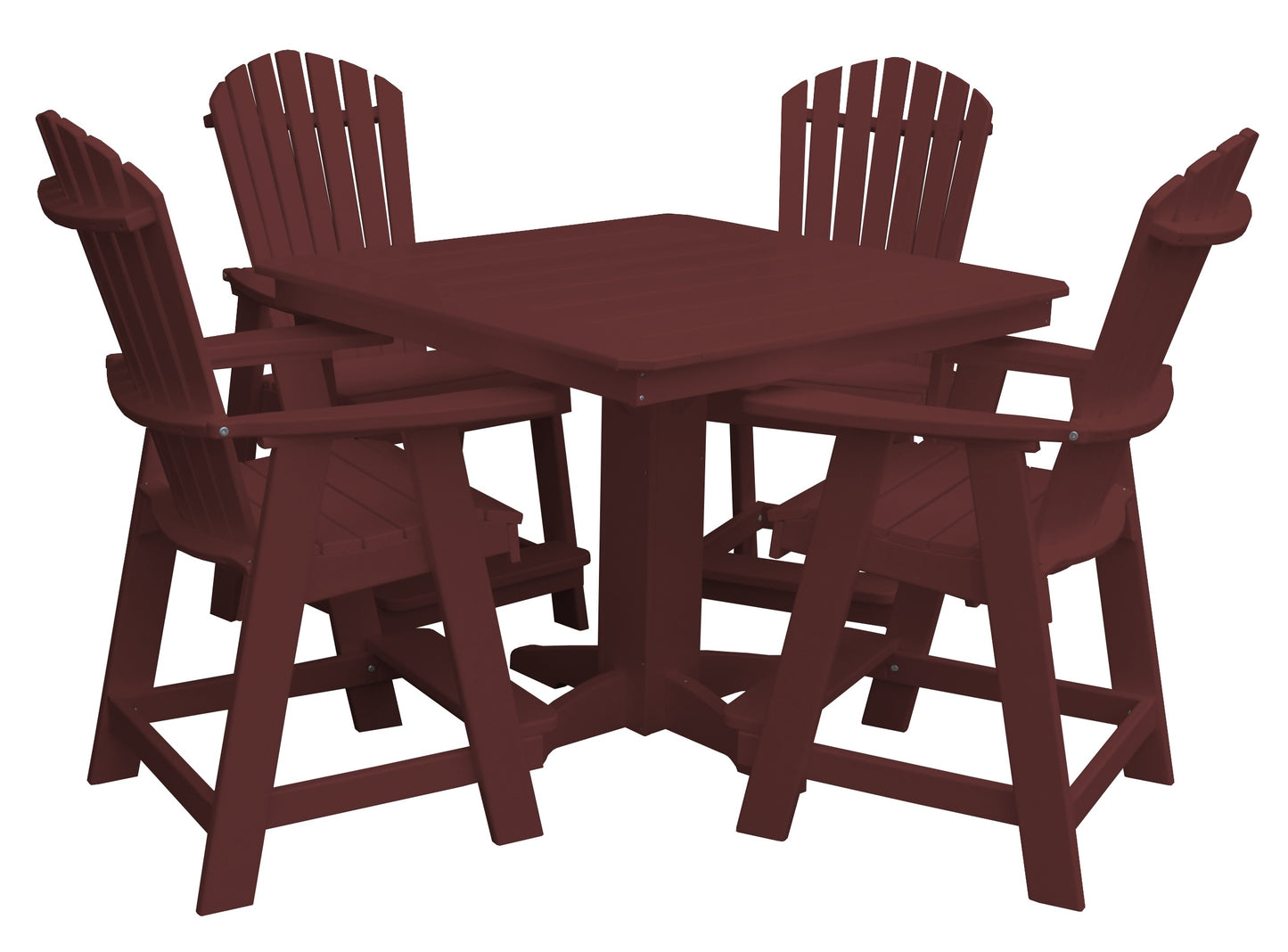 Bryton Park Poly Furniture 44in Fanback Balcony 5 Piece Set (Counter Height) - LEAD TIME TO SHIP 10 BUSINESS DAYS