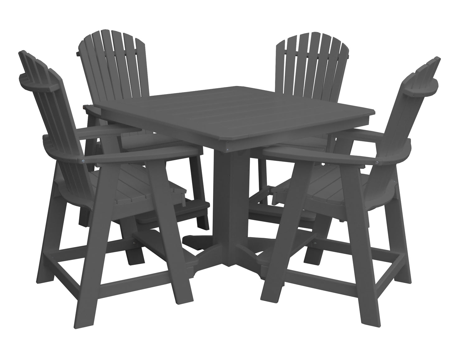 Bryton Park Poly Furniture 44in Fanback Balcony 5 Piece Set (Counter Height) - LEAD TIME TO SHIP 10 BUSINESS DAYS