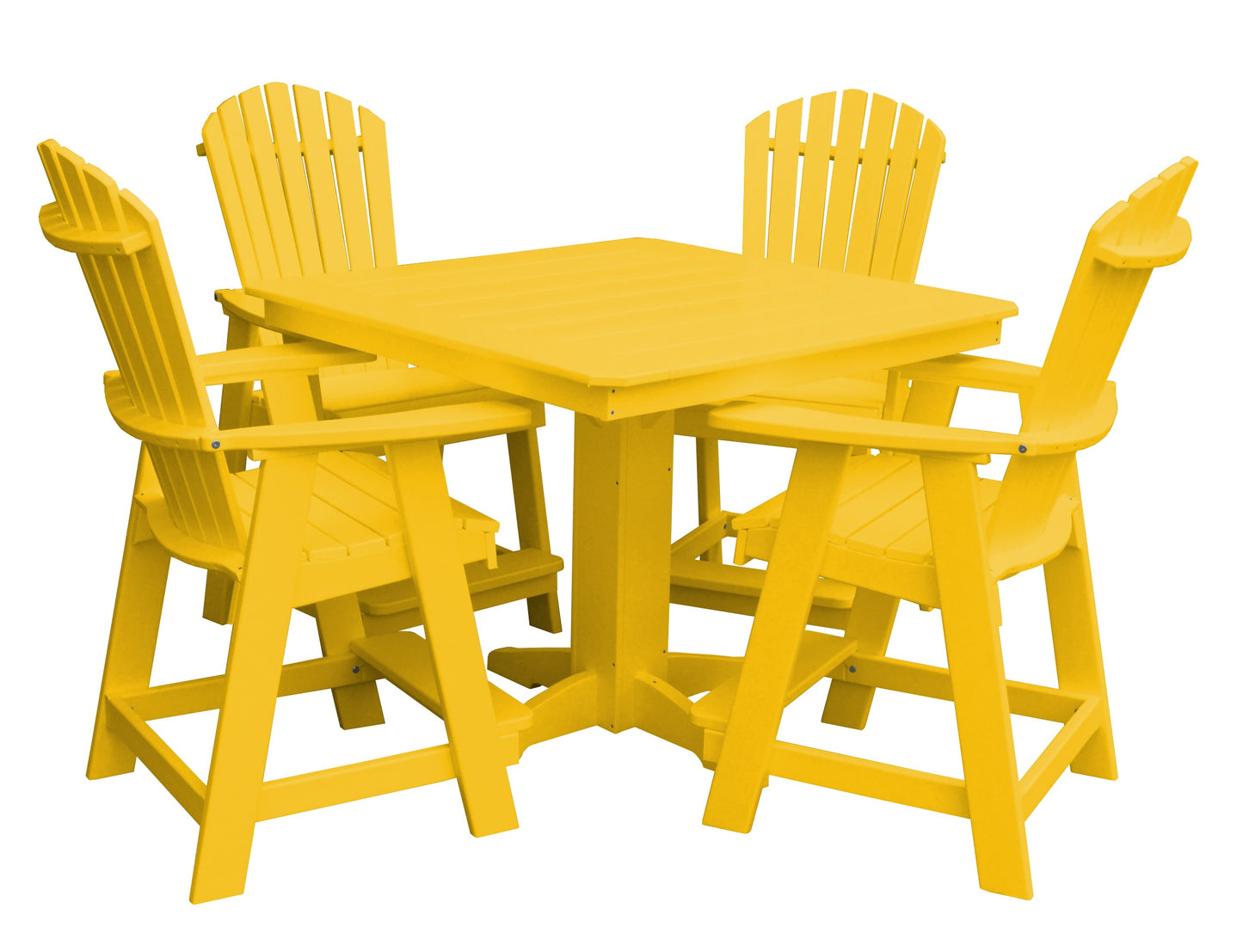 Bryton Park Poly Furniture 44in Fanback Balcony 5 Piece Set (Counter Height) - LEAD TIME TO SHIP 10 BUSINESS DAYS