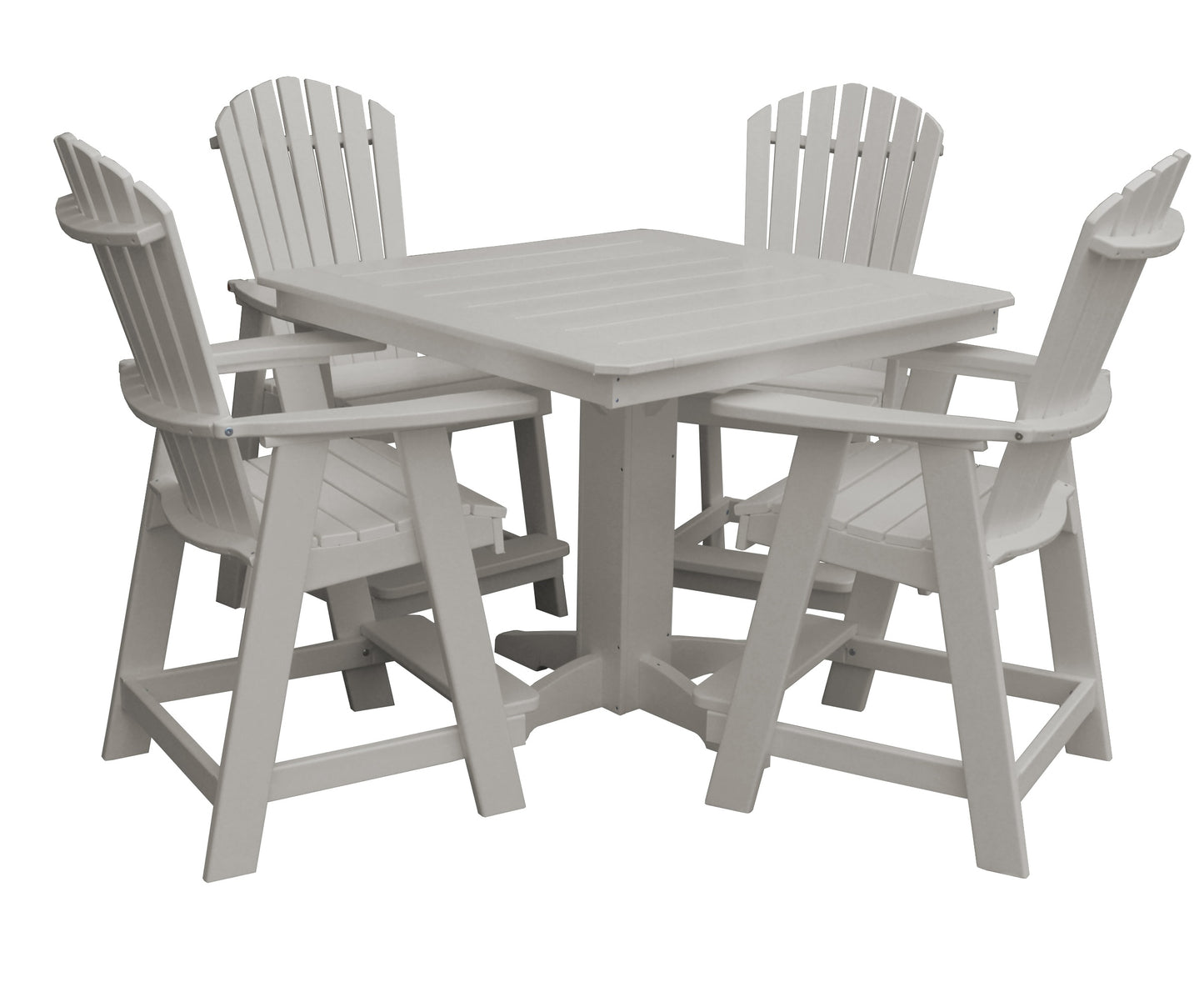 Bryton Park Poly Furniture 44in Fanback Balcony 5 Piece Set (Counter Height) - LEAD TIME TO SHIP 10 BUSINESS DAYS