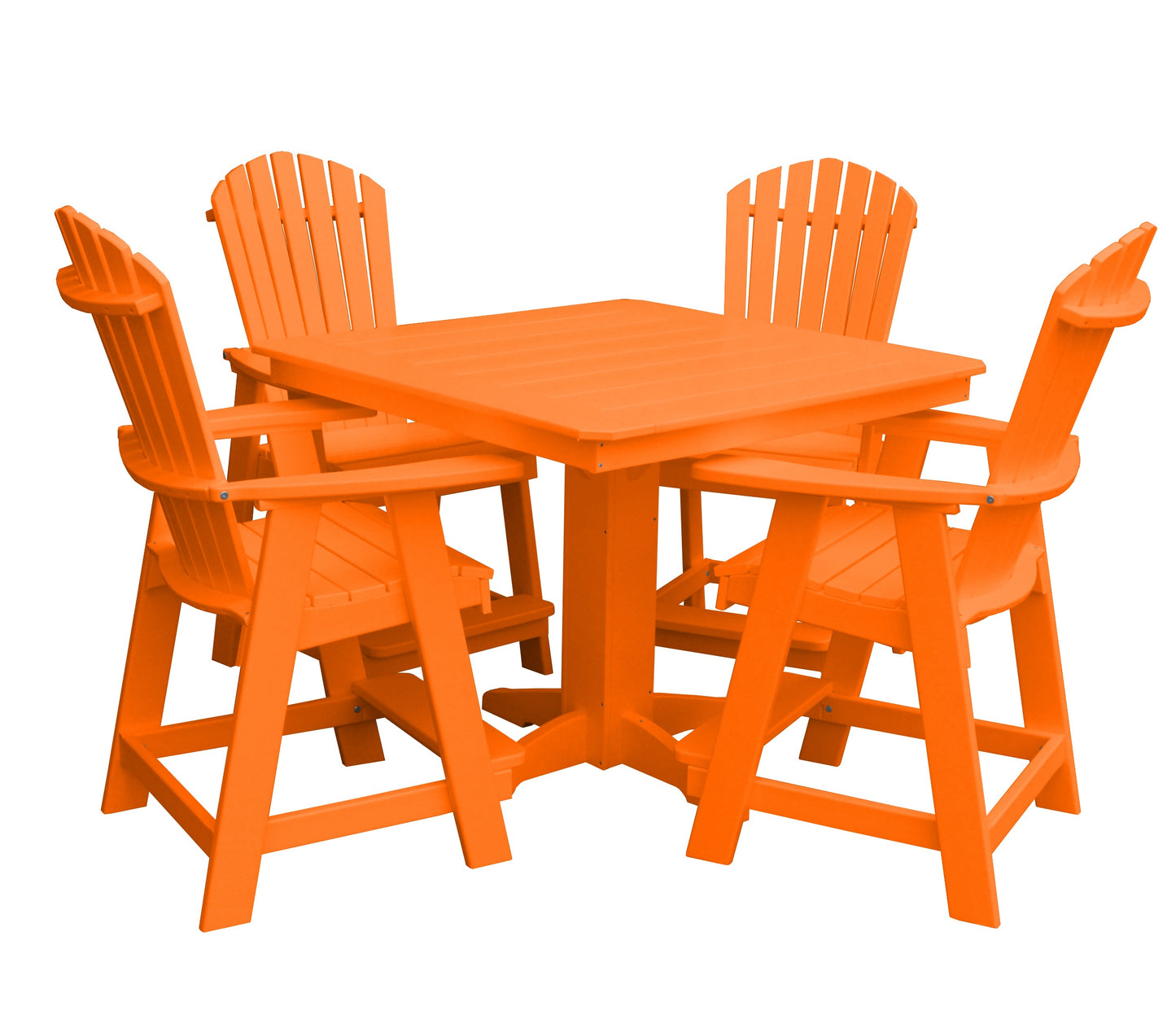 Bryton Park Poly Furniture 44in Fanback Balcony 5 Piece Set (Counter Height) - LEAD TIME TO SHIP 10 BUSINESS DAYS