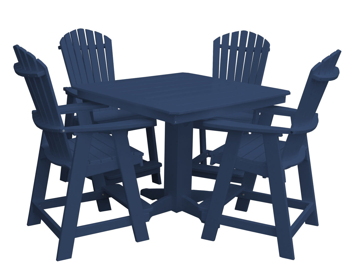 Bryton Park Poly Furniture 44in Fanback Balcony 5 Piece Set (Counter Height) - LEAD TIME TO SHIP 10 BUSINESS DAYS