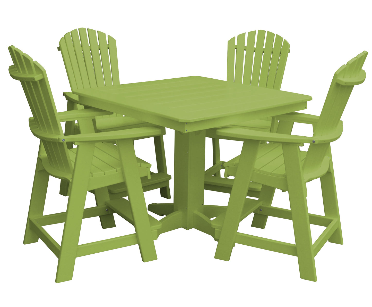 Bryton Park Poly Furniture 44in Fanback Balcony 5 Piece Set (Counter Height) - LEAD TIME TO SHIP 10 BUSINESS DAYS