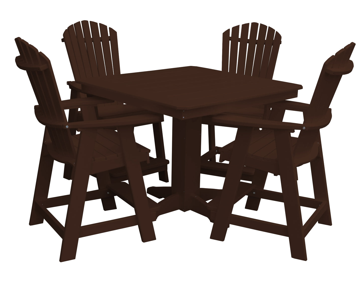 Bryton Park Poly Furniture 44in Fanback Balcony 5 Piece Set (Counter Height) - LEAD TIME TO SHIP 10 BUSINESS DAYS