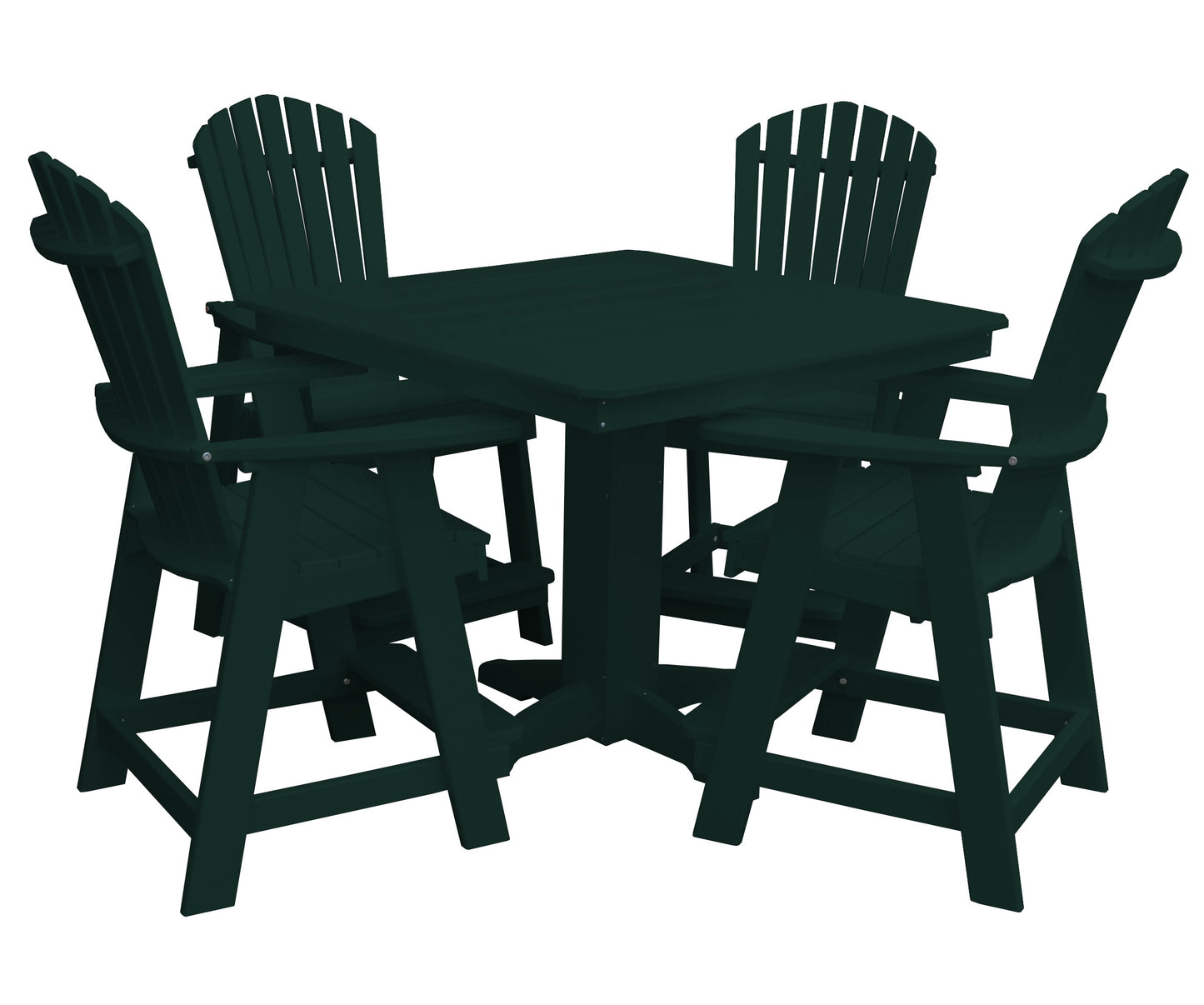 Bryton Park Poly Furniture 44in Fanback Balcony 5 Piece Set (Counter Height) - LEAD TIME TO SHIP 10 BUSINESS DAYS