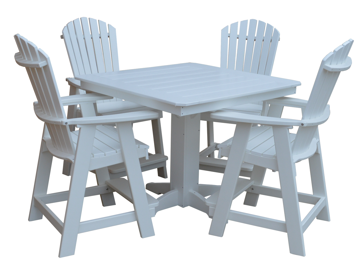 Bryton Park Poly Furniture 44in Fanback Balcony 5 Piece Set (Counter Height) - LEAD TIME TO SHIP 10 BUSINESS DAYS