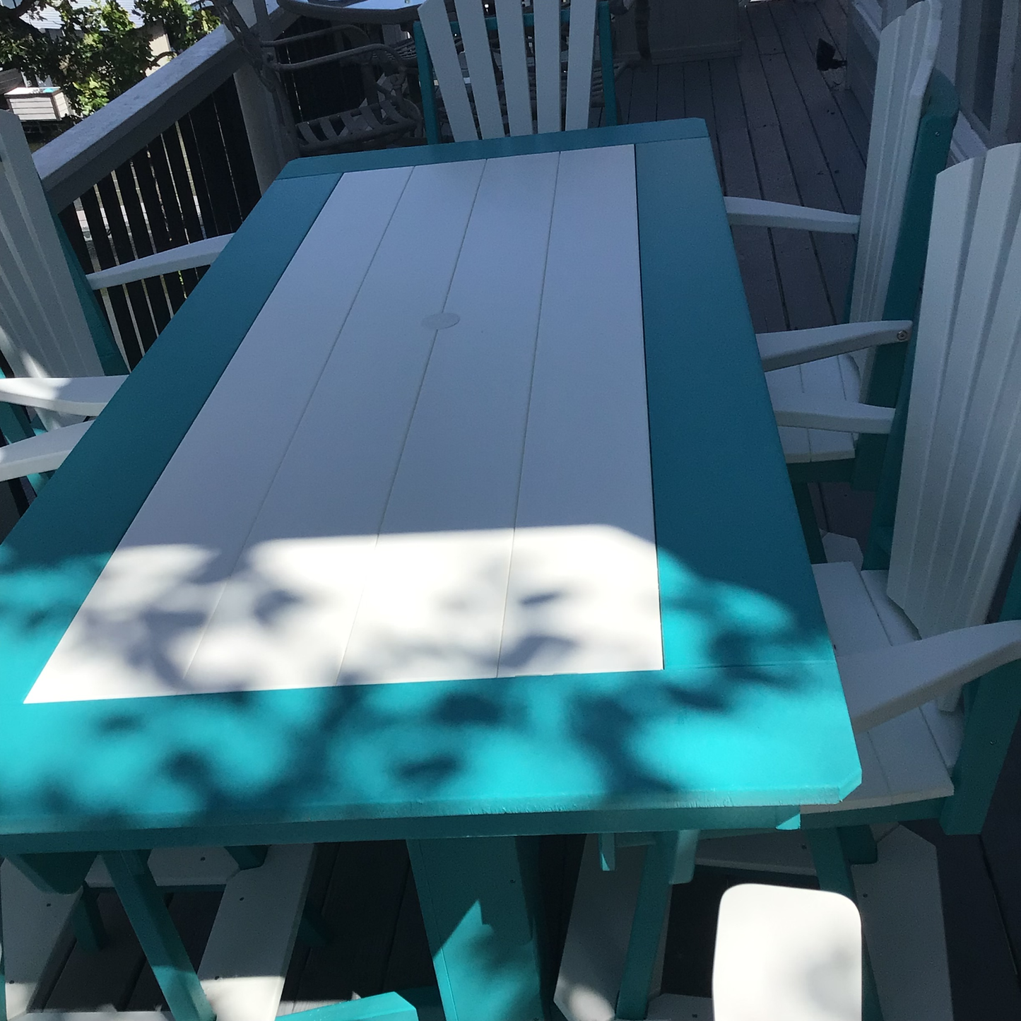Bryton Park Poly Furniture Recycled Plastic 6' Bar Table with Fanback Swivel Bar Chairs 7 Piece Set - LEAD TIME TO SHIP 3 WEEKS OR LESS