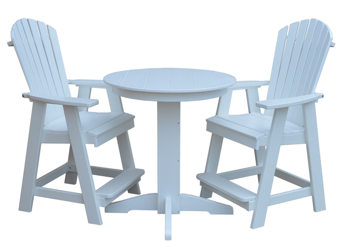 Poly Counter Table Bryton Park Poly Furniture 33in. Round Counter Table & Fanback Chairs ...