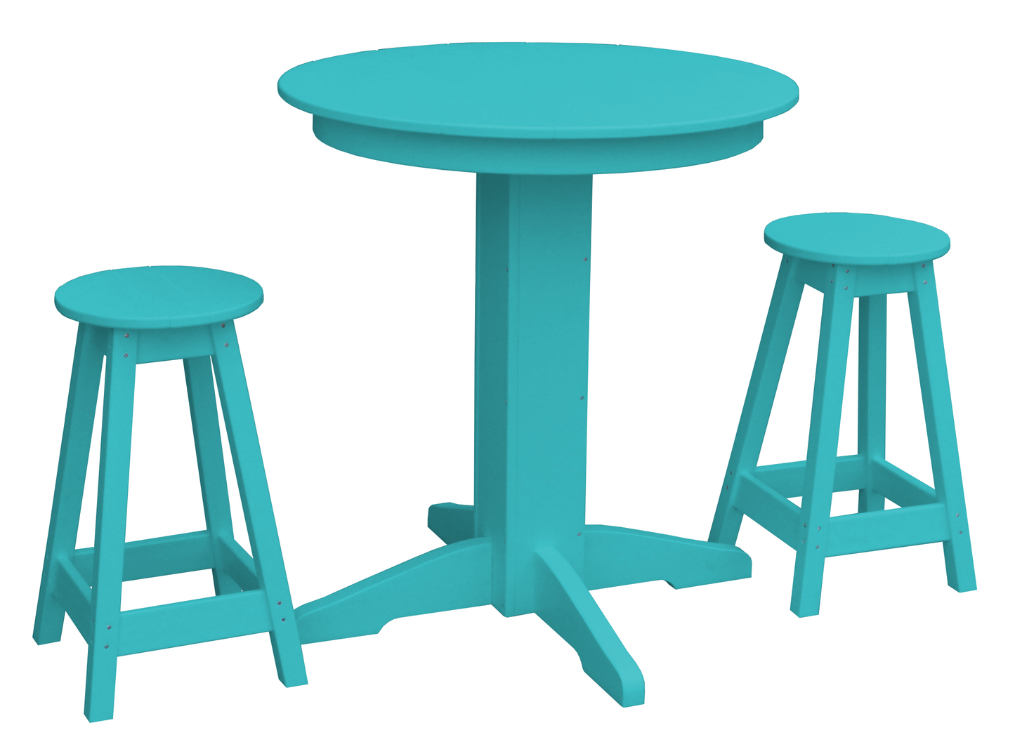 Bryton Park Poly Furniture Recycled Plastic 33in. Round Table Counter Stools 3 Piece Set (Counter Height) - LEAD TIME TO SHIP 10 BUSINESS DAYS
