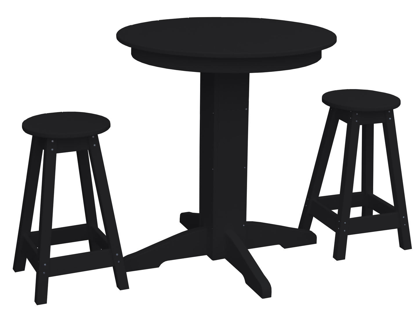 Bryton Park Poly Furniture Recycled Plastic 33in. Round Table Counter Stools 3 Piece Set (Counter Height) - LEAD TIME TO SHIP 10 BUSINESS DAYS