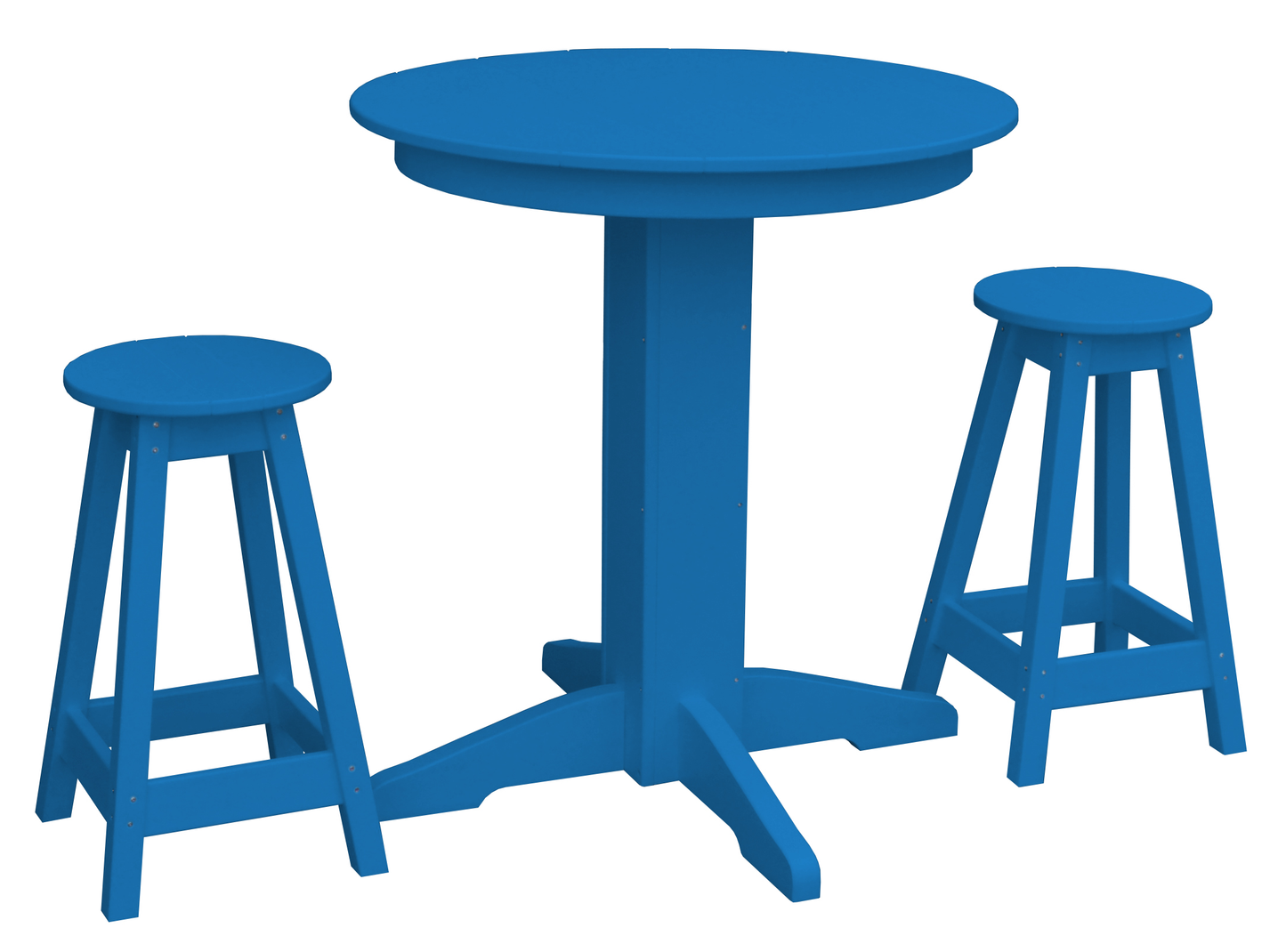 Bryton Park Poly Furniture Recycled Plastic 33in. Round Table Counter Stools 3 Piece Set (Counter Height) - LEAD TIME TO SHIP 10 BUSINESS DAYS