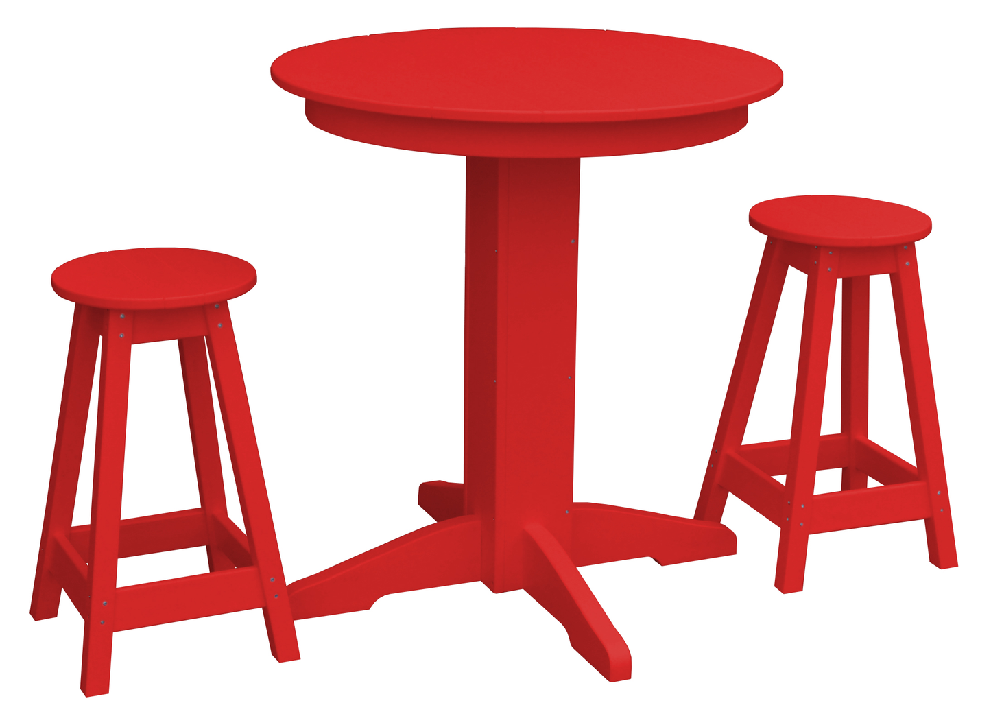 Bryton Park Poly Furniture Recycled Plastic 33in. Round Table Counter Stools 3 Piece Set (Counter Height) - LEAD TIME TO SHIP 10 BUSINESS DAYS