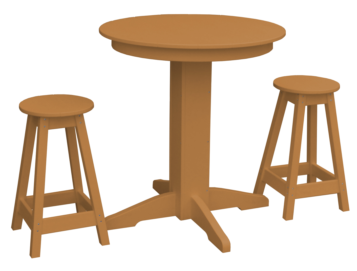 Bryton Park Poly Furniture Recycled Plastic 33in. Round Table Counter Stools 3 Piece Set (Counter Height) - LEAD TIME TO SHIP 10 BUSINESS DAYS