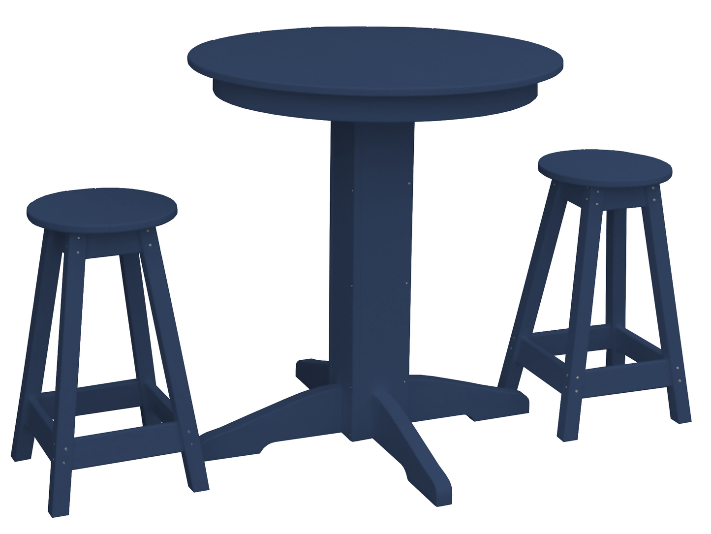 Bryton Park Poly Furniture Recycled Plastic 33in. Round Table Counter Stools 3 Piece Set (Counter Height) - LEAD TIME TO SHIP 10 BUSINESS DAYS