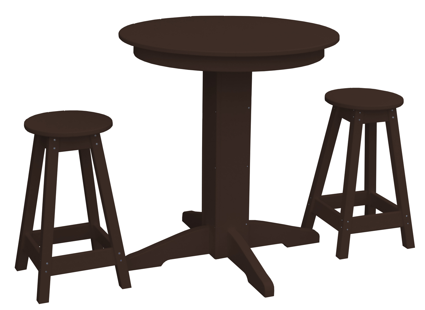 Bryton Park Poly Furniture Recycled Plastic 33in. Round Table Counter Stools 3 Piece Set (Counter Height) - LEAD TIME TO SHIP 10 BUSINESS DAYS