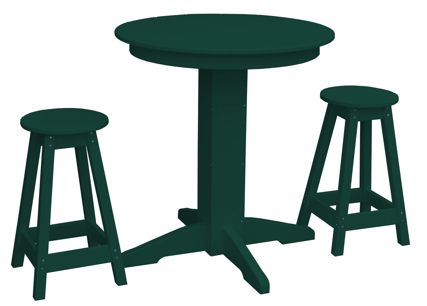 Bryton Park Poly Furniture Recycled Plastic 33in. Round Table Counter Stools 3 Piece Set (Counter Height) - LEAD TIME TO SHIP 10 BUSINESS DAYS
