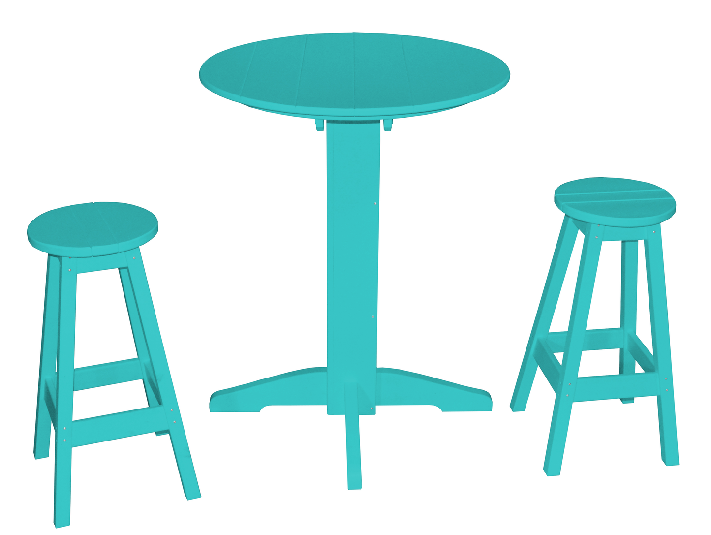 Bryton Park Poly Furniture Recycled Plastic 3 Piece Bar Set with 33" Round Table - LEAD TIME TO SHIP 10 BUSINESS DAYS
