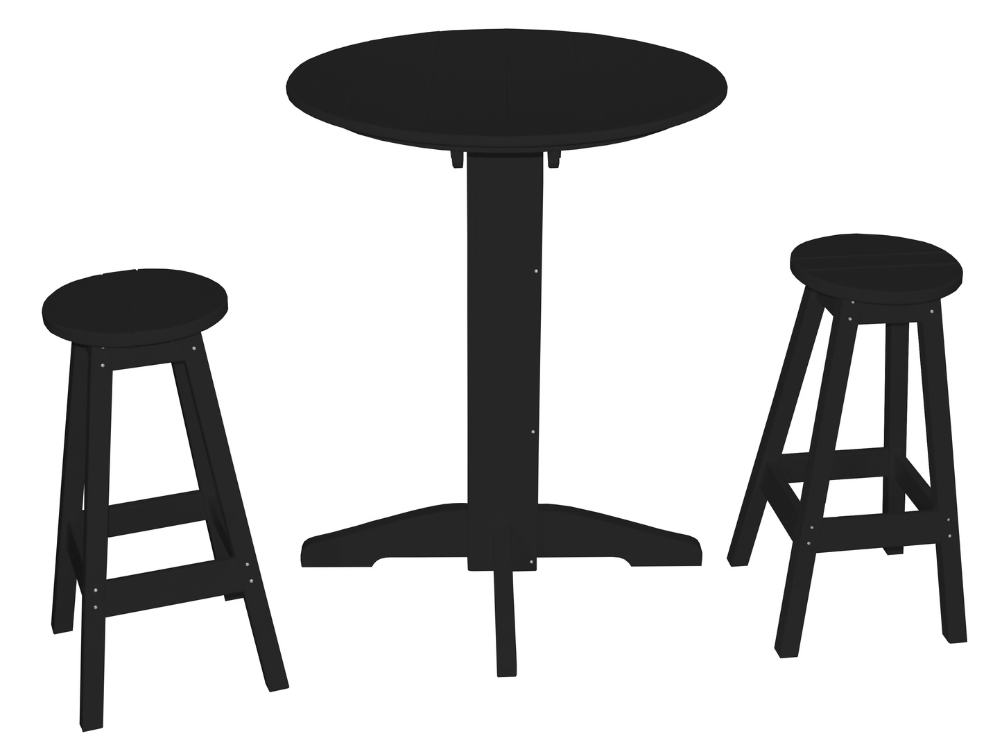 Bryton Park Poly Furniture Recycled Plastic 3 Piece Bar Set with 33" Round Table - LEAD TIME TO SHIP 10 BUSINESS DAYS
