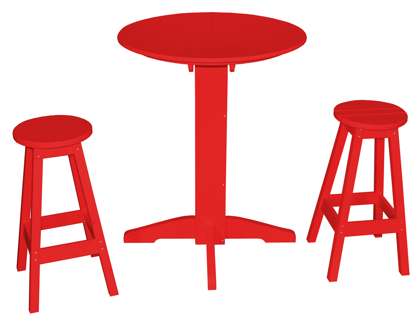 Bryton Park Poly Furniture Recycled Plastic 3 Piece Bar Set with 33" Round Table - LEAD TIME TO SHIP 10 BUSINESS DAYS